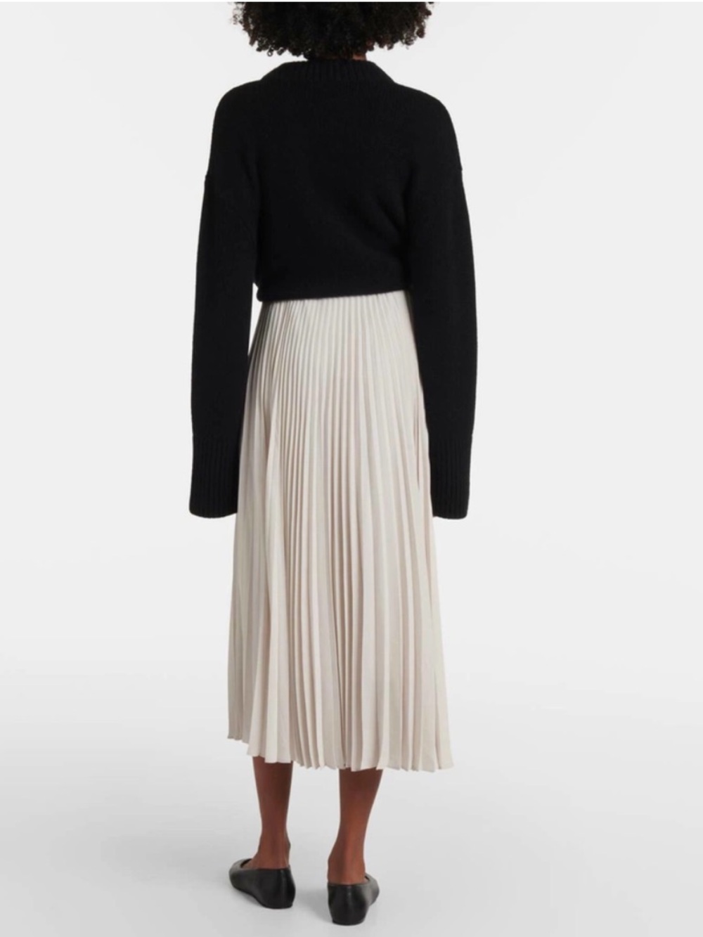 VINCE PLEATED CRUSHED MIDI SKIRT DRAPED CREAM  SIZE XS - Picture 2 of 11